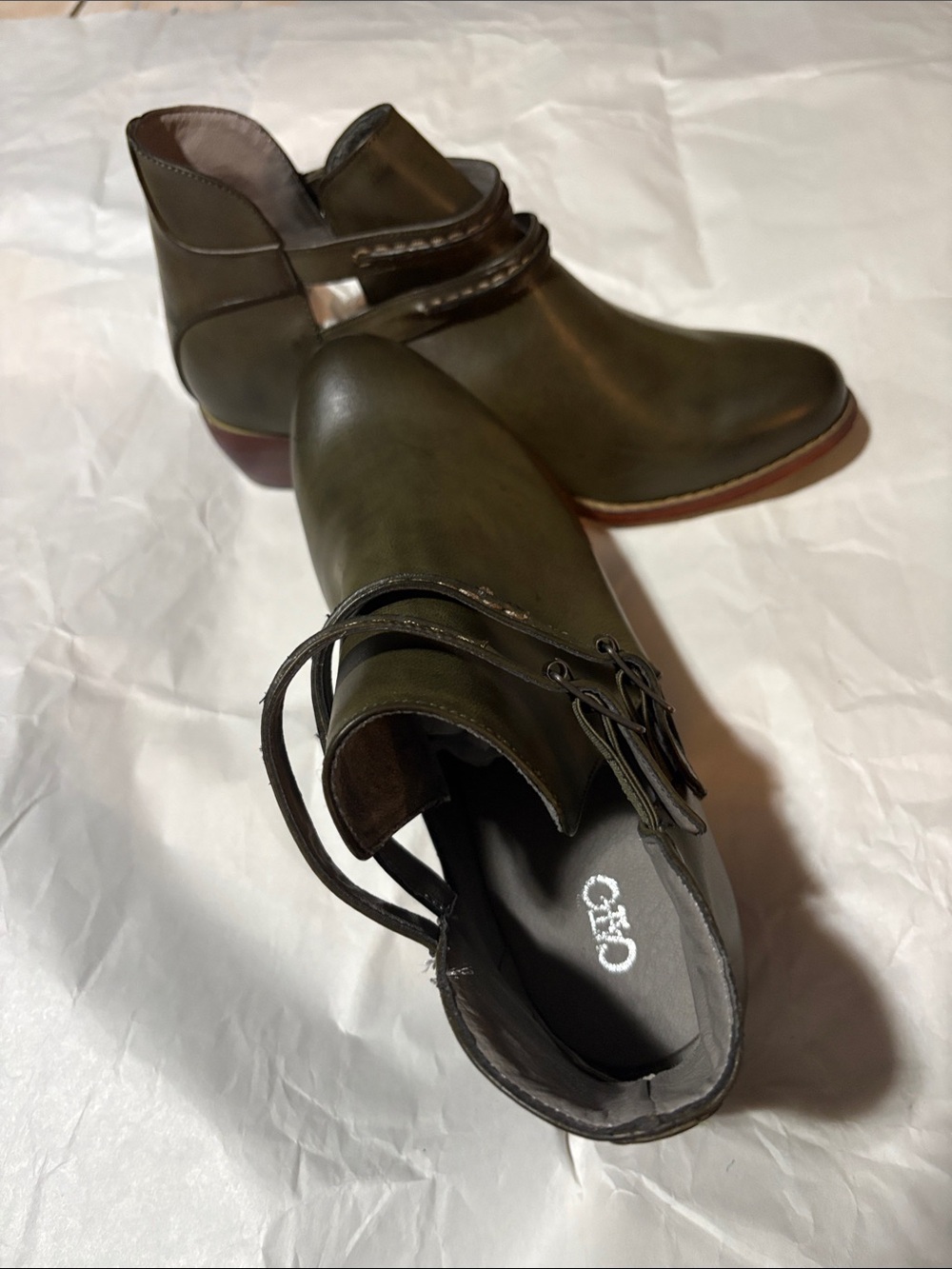 Cato Olive Green Ankle Booties